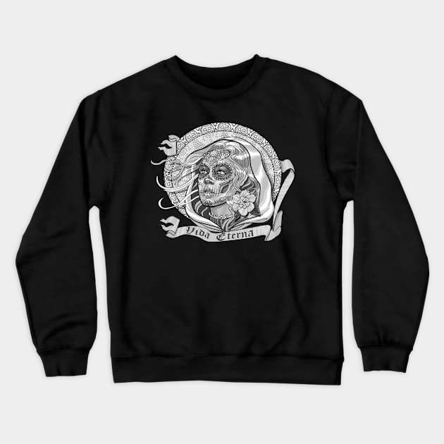 Day of the Dead Catrina Crewneck Sweatshirt by AyotaIllustration